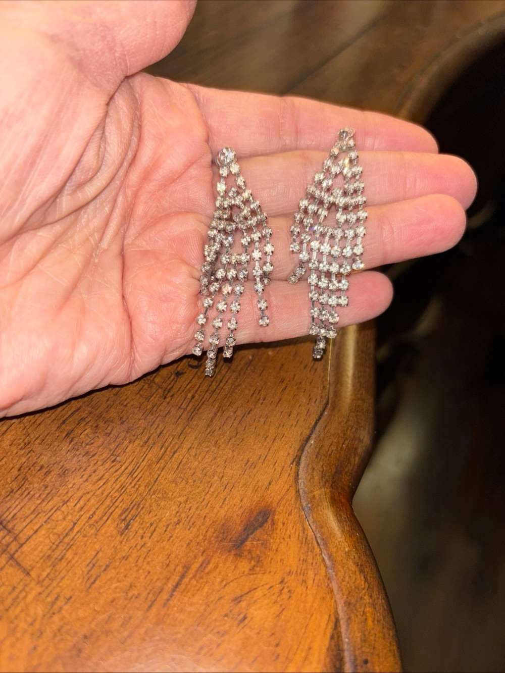 Banana Republic Crystal Cascade Chandelier Earrings - Silver Tone